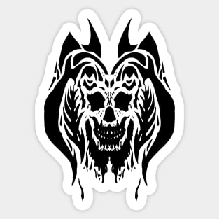 Black Drip Skull Sticker